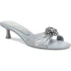 Sam Edelman Cindie Kitten Heel Mule Cape Blue Satin In Cape Blue