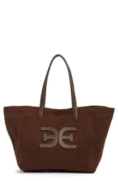 Sam Edelman Claire Classic Logo Tote Bag In Brown