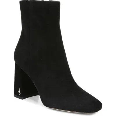 Sam Edelman Codie Square Toe Bootie In Black Suede