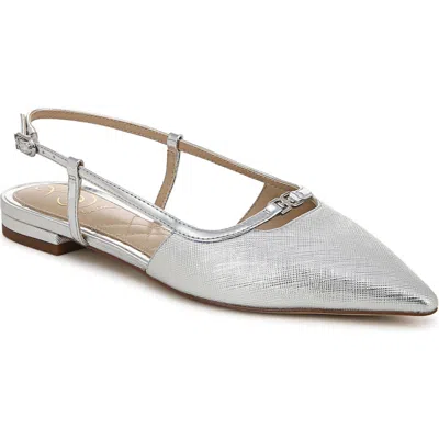 Sam Edelman Cohen Pointed Toe Flat In Soft Silver