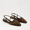 Sam Edelman Slingback Pointy Toe Flat Shoes In Leopard In Multi