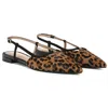Sam Edelman Slingback Pointy Toe Flat Shoes In Leopard In Multi