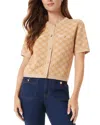 Sam Edelman Women's Colleen Printed Short-sleeve Cardigan In Tan