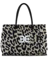 Sam Edelman Cooper Extra Large Logo Canvas Tote In Animal Print