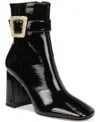 Sam Edelman Corinne Boots Women's Black Square Toe Block Heel Bootie Jobb936 In Black