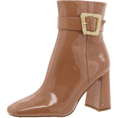 Sam Edelman Corinne Womens Patent Pebbled Ankle Boots In Multi