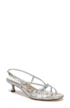 Sam Edelman Cressa Strappy Kitten Heel Sandal Soft Silver Leather In Soft Silver