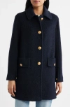 Sam Edelman Crested Button Coat In Blue