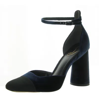 Sam Edelman Cristine Womens Velvet Ankle Strap Pumps In Multi
