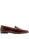 Sam Edelman Croc-effect Loafers In Brown