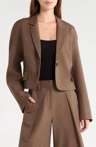 Sam Edelman Cropped Blazer In Brown