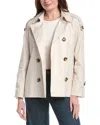 Sam Edelman Cropped Double-breasted Swing Jacket In Neutral
