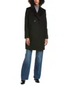 Sam Edelman Cutaway Twill Wool-blend Coat In Black