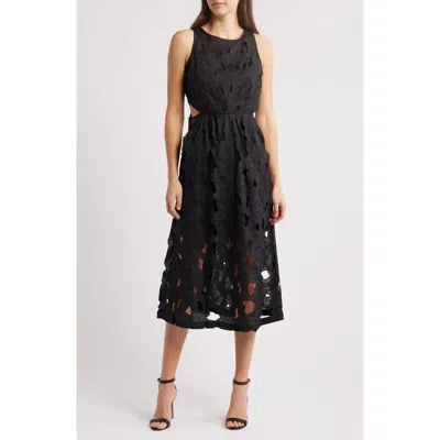Sam Edelman Cutout Flower Sleeveless Dress In Black