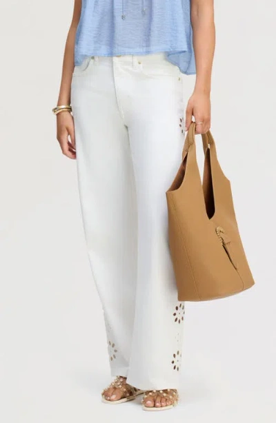 Sam Edelman Cutout Wide Leg Jeans In White