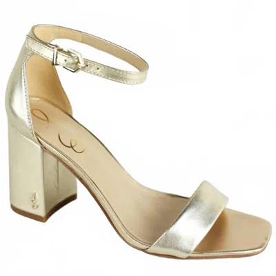 Sam Edelman Daniella Block Heel In Soft Gold Metallic