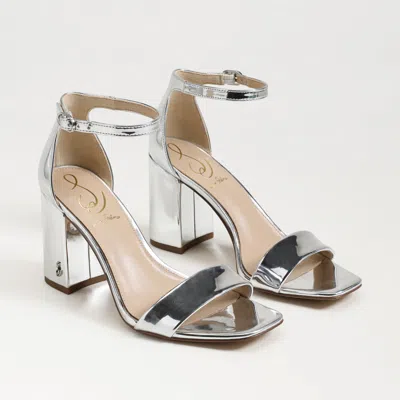 Sam Edelman Daniella Block Heel Sandal Soft Silver
