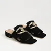 Sam Edelman Darby Slide Block Heel Sandal Black Leather