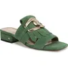Sam Edelman Darby Slide Block Heel Sandal Thyme Green Suede