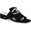 Sam Edelman Darby Slide Block Heel Sandal Black Leather In Black