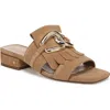 Sam Edelman Darby Slide Block Heel Sandal Camel Leather In Brown