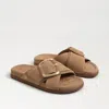 Sam Edelman Darla Buckle Slide Sandal Cyprus Tan Suede In Brown
