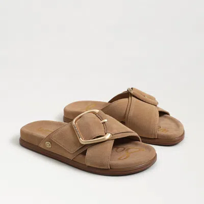 Sam Edelman Darla Buckle Slide Sandal Cyprus Tan Suede In Brown