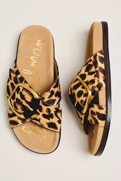 Sam Edelman Darla Buckle Slide Sandals In Brown