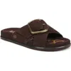 Sam Edelman Darla Buckle Slide Sandal Cafe Noir Suede In Cafe Noir