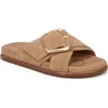 Sam Edelman Darla Buckle Slide Sandal Cyprus Tan Suede In Cyprus Tan