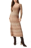 Sam Edelman Darya Pleated Sweater Midi Dress In Tan