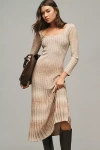 Sam Edelman Darya Pleated Sweater Midi Dress In Beige
