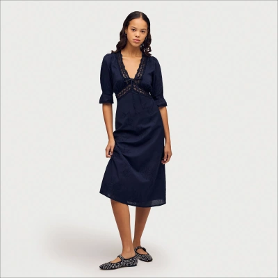 Sam Edelman Dasie Midi Dress Navy In Blue