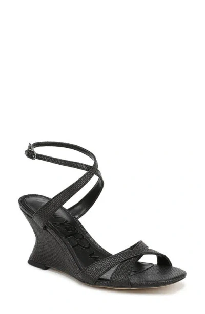 Sam Edelman Davi Ankle Strap Wedge Sandal In Black