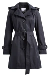 Sam Edelman Db Short Trench Coat In Navy
