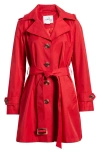 Sam Edelman Db Short Trench Coat In Poppy Red