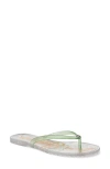 Sam Edelman Dean Jelly Flip Flop Clear Green Jelly In Clear Green