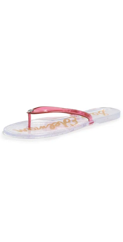 SAM EDELMAN DEAN JELLY FLIP FLOPS CLEAR PINK