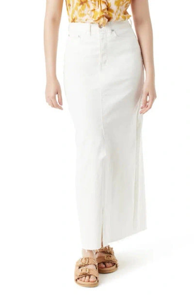 Sam Edelman Dempsey Split Front Denim Maxi Skirt In White