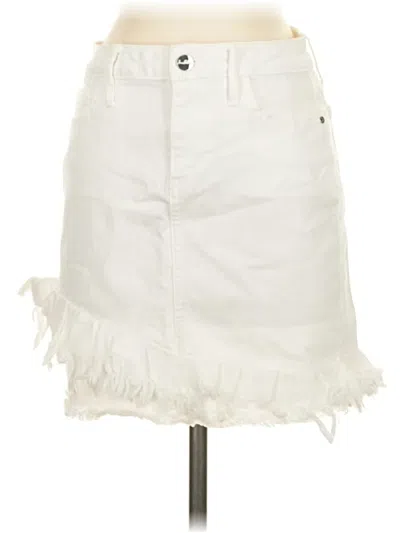 Pre-owned Sam Edelman Denim Skirt In White