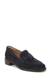 Sam Edelman Denise Tassel Penny Loafer Midnight Blue Suede In Blue
