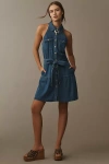 SAM EDELMAN DIANA SLEEVELESS COLLARED DENIM MINI DRESS