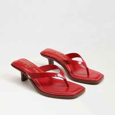 Sam Edelman Dollie Thong Sandal Bright Summer Red Leather