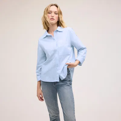 Sam Edelman Dorey Long Sleeve Top Heron Stripe In Blue