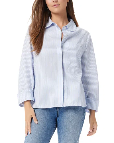 Sam Edelman Dorey Oversized Button Down Shirt In Blue Heron -high Tide Stripe