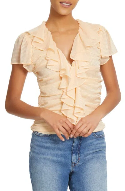 Sam Edelman Dorothy Ruffle Ruched Shirt In Bellini