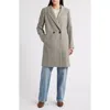 Sam Edelman Double Breasted Notch Lapel Coat In Gray
