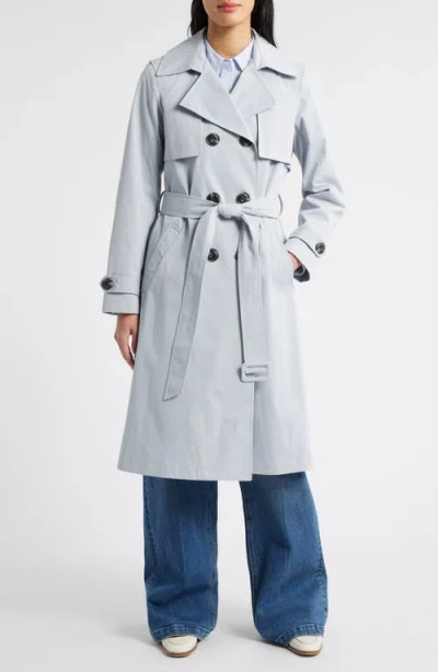 Sam Edelman Double Breasted Trench Coat In Coastal Blue