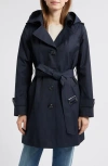 Sam Edelman Double Breasted Trench Coat In Navy