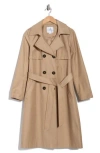 Sam Edelman Double Breasted Trench Coat In Brown